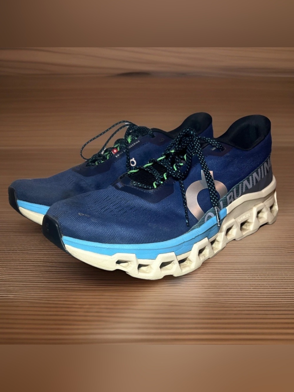 On Cloud Cloud Monster Cloud Tec Running Shoes Men’s Size 9.5 Blue And Tan